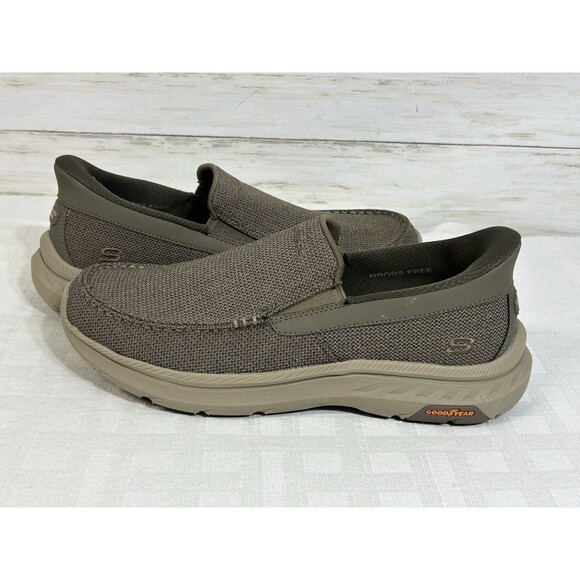 SKECHERS Men\'s SIZE 10 HANDS FREE SLIP-INS Pollard-Wilfred TAUPE SHOES 205451 main image 9